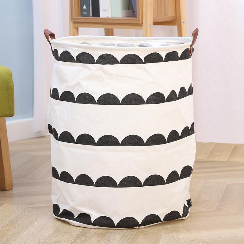 Round Cotton Linen Laundry Basket & Moisture-Proof Quilt Sorting Bag