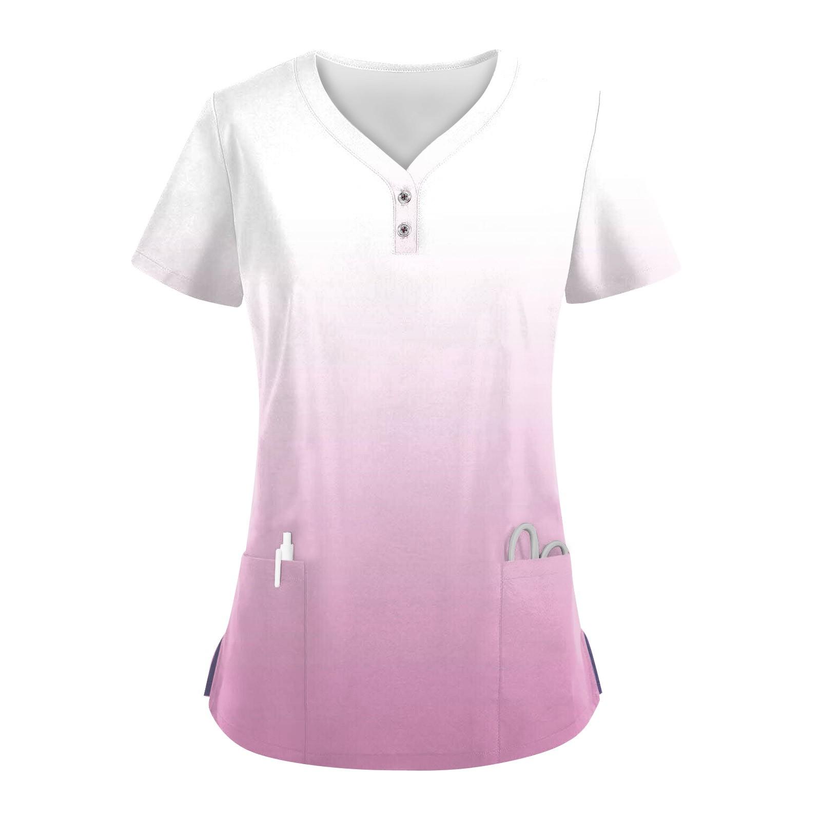 

Женские модные повседневные топы с V-образным вырезом и градиентным принтом, топы для кормящих мам, топы-халаты для женщин, 2 кармана XXL розовый