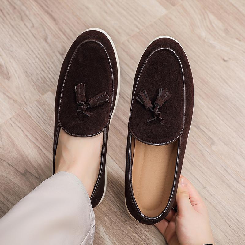 Fashion Soft Moccasins Fashion Brand Loafers Simple Slip On Shoes Elegantes Male Business Shoes New Leather Mens Casual Flats