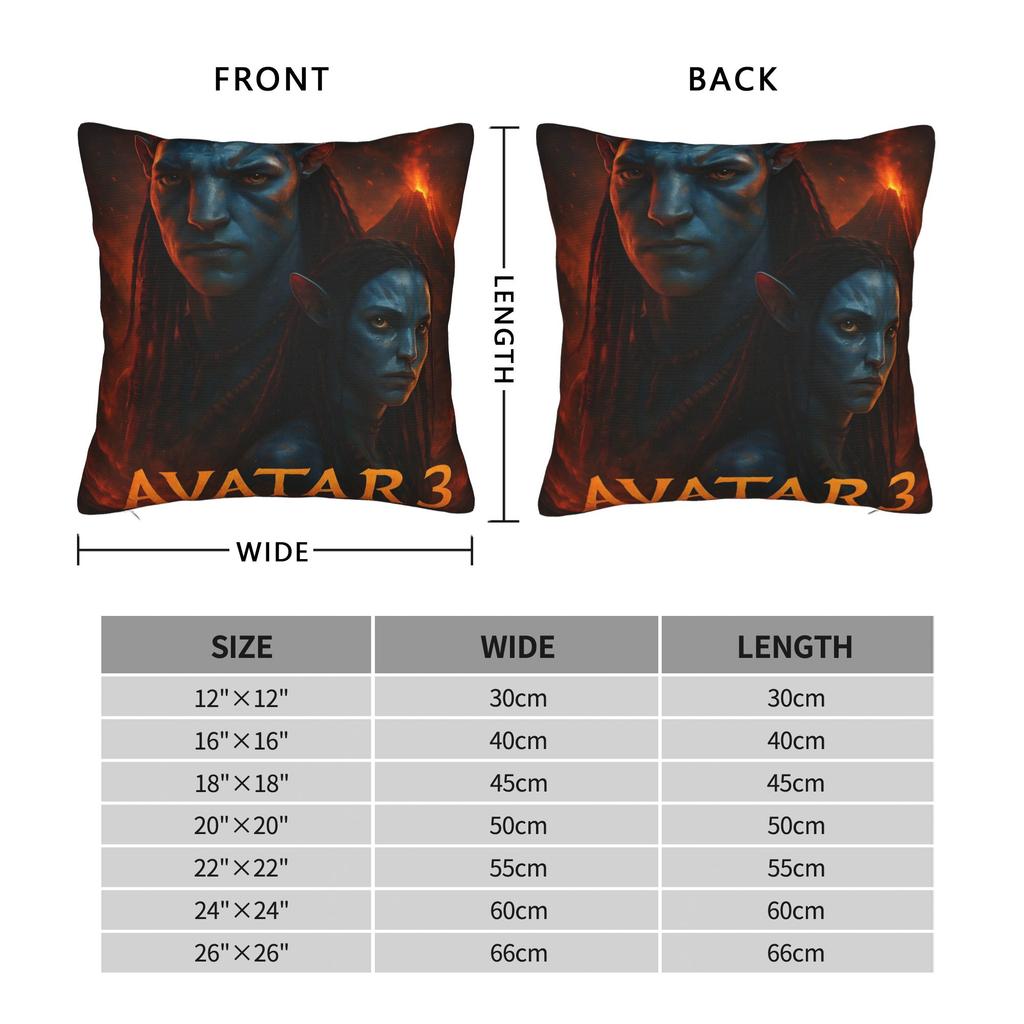 Sci-fi Avatars 3 Square Pillow Cases Cushion Covers Awesome Zippered Decor Pillowcase for Home 45x45cm