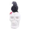 Halloween Birds Skull Ornament Gothic Eerie Skull Sculpture Festive Atmosphere Halloween Tabletop Decoration