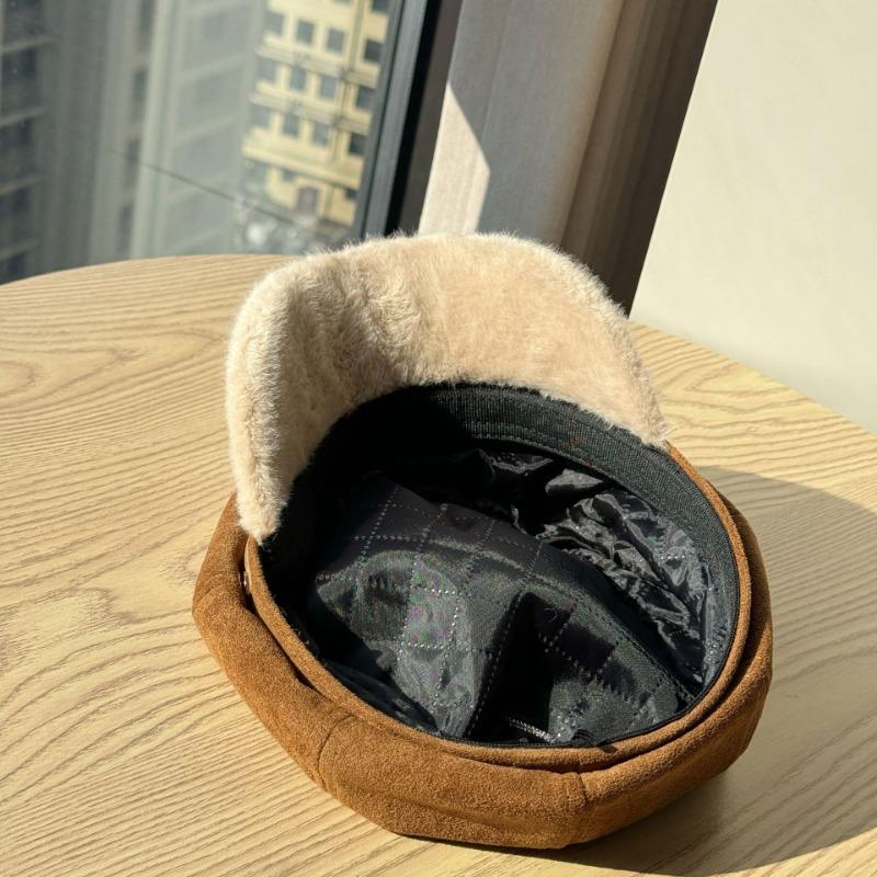 Women S Fashionable Frayed Edge Octagonal Newsboy Cap With Belt Buckle For Autumn Winter