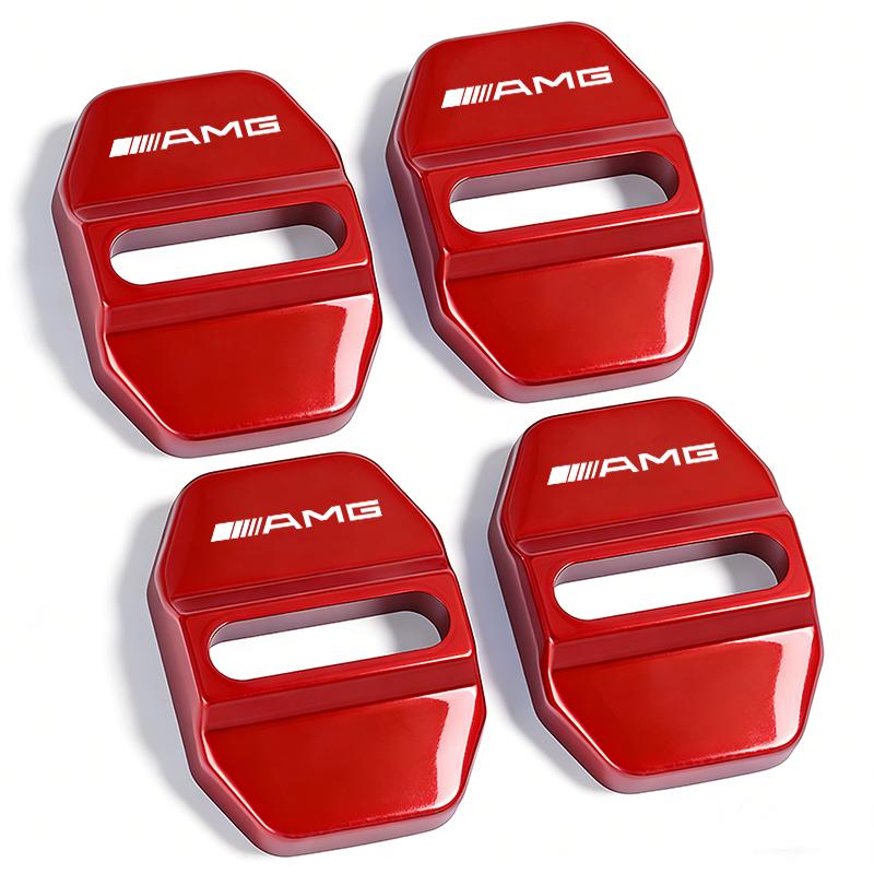4Pcs Car Door Lock Cover Stainless Steel Protector Tire Valve For Mercedes Benz AMG W204 W205 W203 W211 W212 W213 W201 W210 W168 CA1