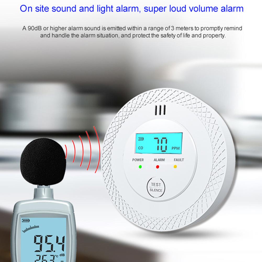 CO Alarm Sensor 85dB Sound & Light Warning Carbon Monoxide Detector with LED Digital Display CO Gas Monitor Alarm for Home Depot