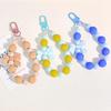 Pink Pearl Bow Keychain Beaded Pendant Anti-Lost Rope Mobile Phone Chain Earphone Bag Car Keychain Backpack Accessory