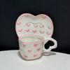 Sweet Ceramic Mugs 250ml Tea Milk Cups Multiple Uses Love Heart Cup  Kitchen