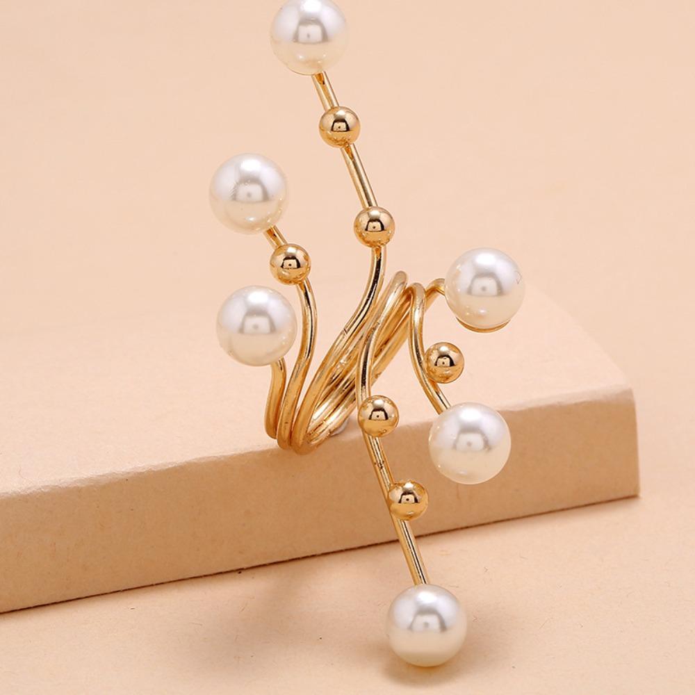 Gold Color Gold Color Knuckle Ring Geometric Fashion Jewelry Paved Rings Pearl Bead Rings  Beach
