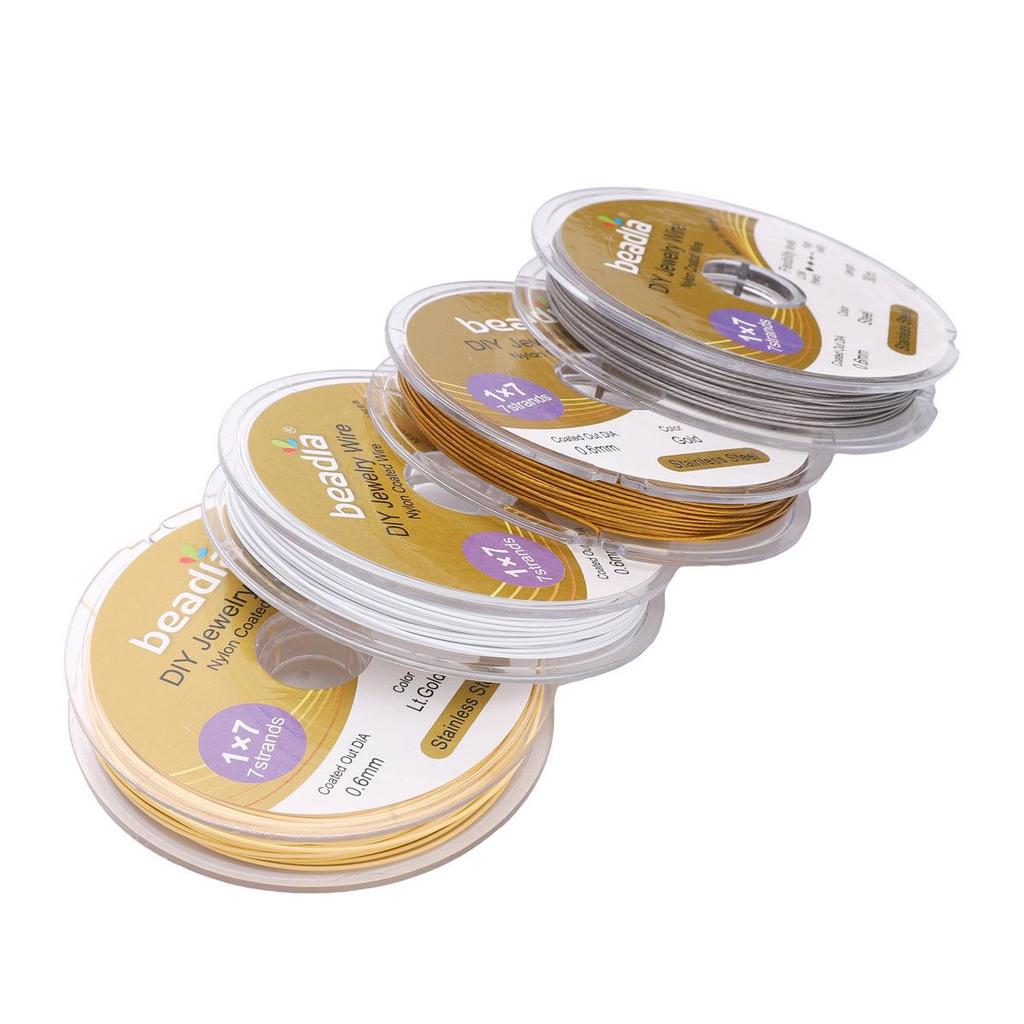 Korejský nerezový drát 304 zlaté barvy pro navlékání korálků pro DIY výrobu šperků.