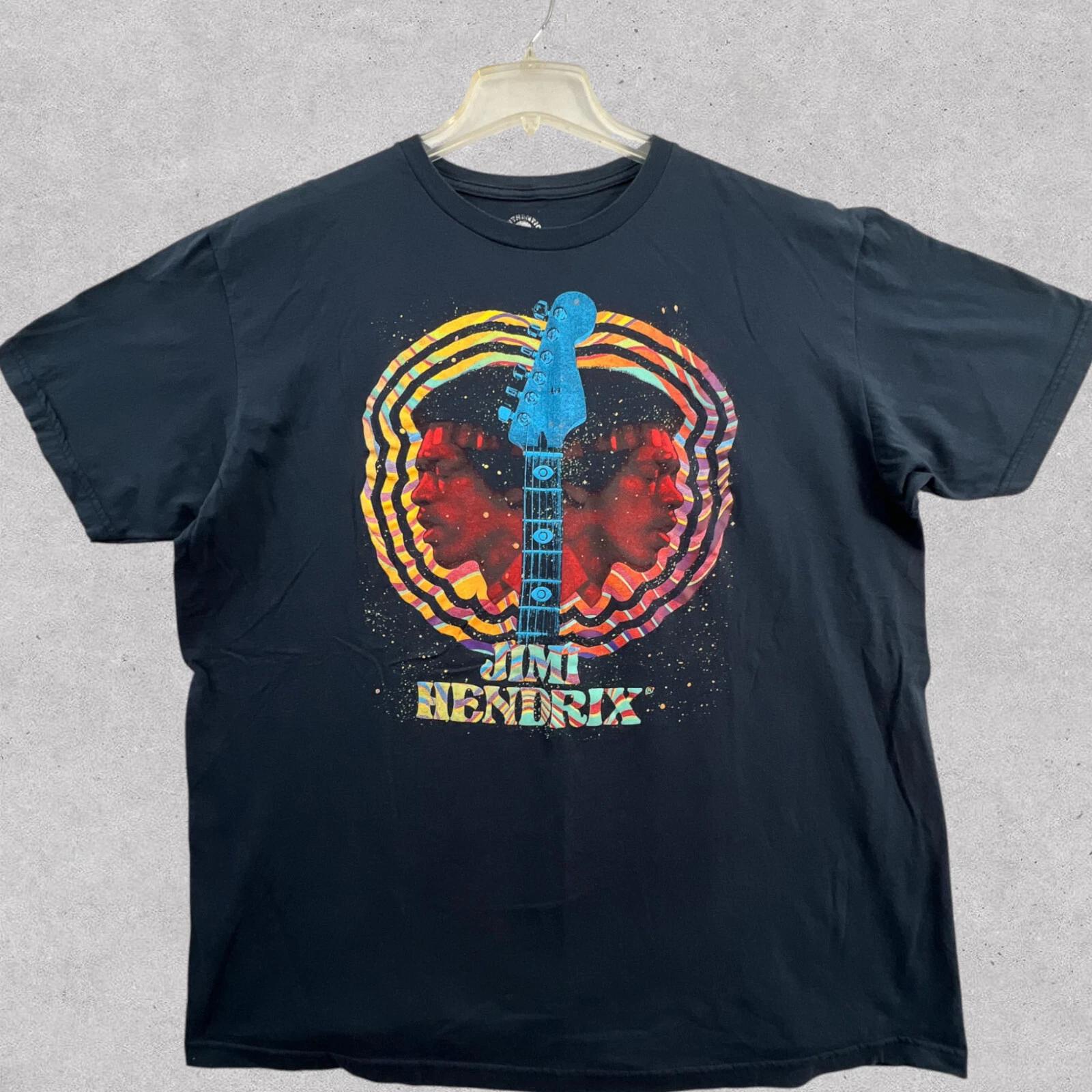 

Jimi Hendrix T Shirt Men 2XL Blue Psychedelic Face Image Guitar Graphic Tee S