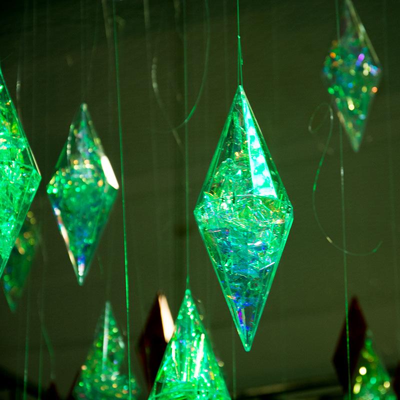 Iridescent Diamond Cube Wedding Ceiling Ornament for Decoration