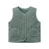 Children's Autumn Winter Lamb Wool Warm Waistcoat Girls Boys Plush Vest Single Breasted Double Layer Warm Tops