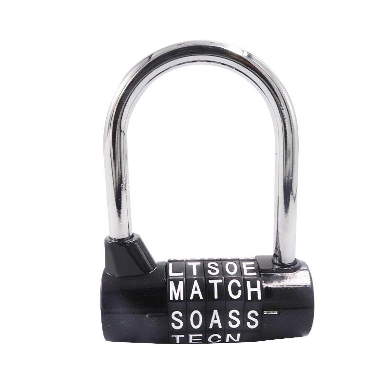 

5-Digit Combination U-Shaped Alloy Gym Locker Padlock - Anti-Theft, Hot-Selling Medium Hook чёрный