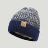 Unisex Two-Tone Winter Hats Add Fur Lined Men And Women  Warm Beanie Cap Casual Winter Knitted Hats