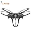 Talos Sexy G-String Floral Lace Strap Thong Imitert Pearl Honeymoon Brief Undertøy