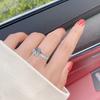 Yousheng 2Pcs Wedding Ring Rhinestones Shining Shiny Electroplating Elegant Daily Wear Alloy Finger Ring Wedding Supplies Daily Use