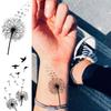 13 Sheets Black Dandelion Temporary Tattoos For Women Men Realistic Tattoos Sticker Fake Flying Birds Butterfly Flower Tatoos Paper Decoration