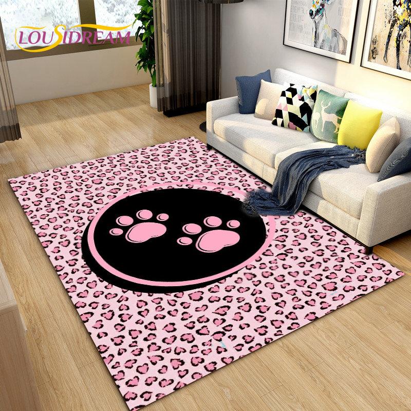 Covor de suprafață 3D Animale de companie cu amprentă de talpă mare, covor pentru sufragerie, dormitor, canapea, covoraș, decorare, covoraș anti-alunecare pentru copii