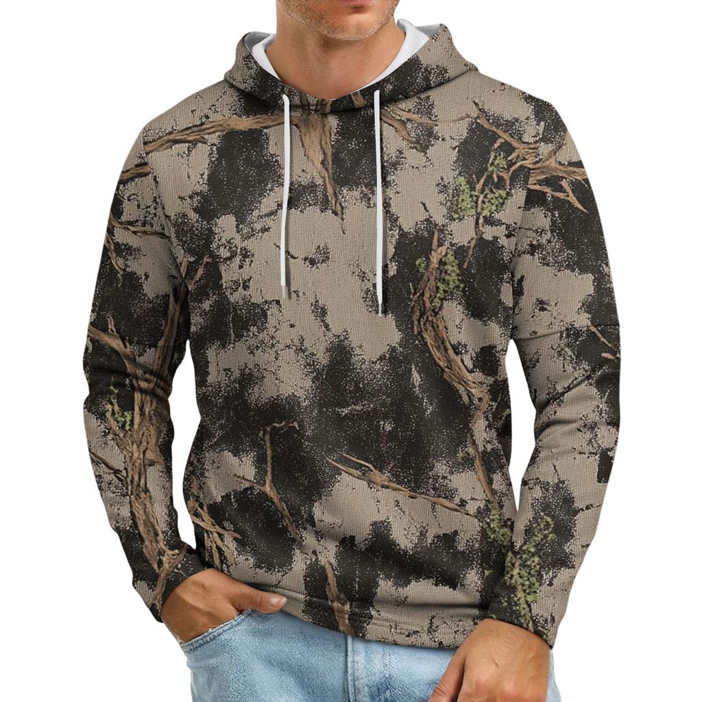 Men's Loose-fitting Casual Camouflage Print Hooded Sweatshirt