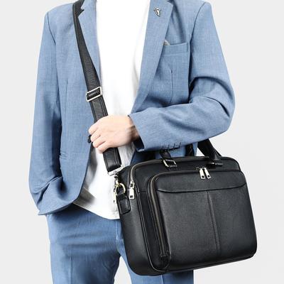 Aktentasche aus echtem Leder, Aktentasche aus echtem Leder für Männer, Lederhandtasche, Oberschicht aus Rindsleder, Businesstasche, Leder-Laptoptasche