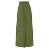 Women's Color Trousers Elastic Belt Wide Leg High Waist Long Culottes