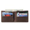 Men's Bifold Wallet with Zipper Coin Pocket Crazy Horse Leather Multi Card Slots Vintage Short Wallet for Men Genuine Leather
