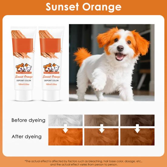 Yousheng Tierhaarfarbe Temporär Ungiftig Hundehaarfarbe 100ml Waschbar Helle Farben Sichere Tierhaarfarbe für Hunde Katzen
