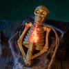 Halloween Decorative Skull Lamp LED Luminous Skull Candlestick Pendant Horror Atmosphere Decoration Props