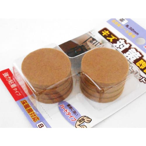 Waki Sangyo WAKI Felt Pad, Brown, Round, 32mm, Adhesive Type, FU-608