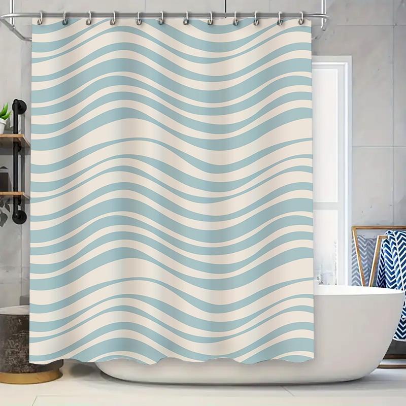 

Blue and white stripes waterproof shower curtain modern bathroom decoration waterproof fabric home bathroom accessories wholesal 90x180cm