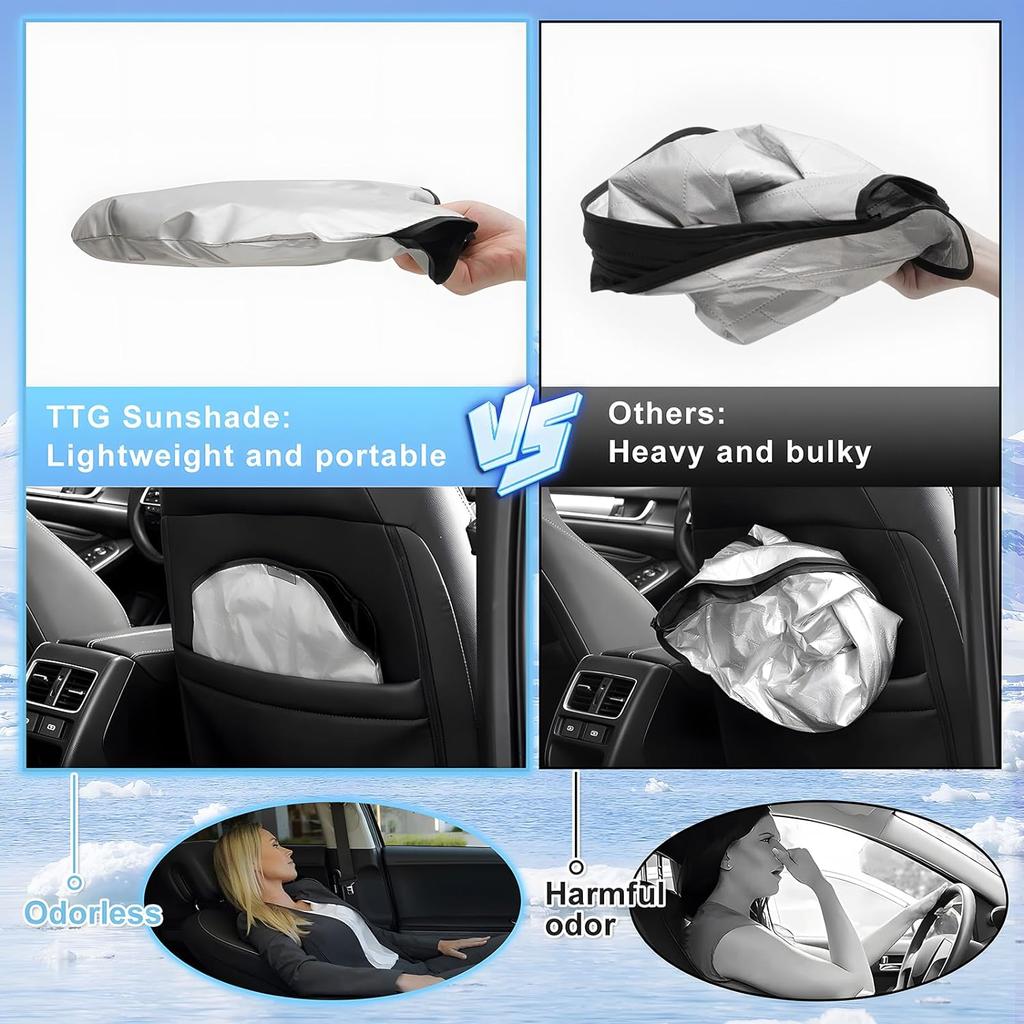 T TGBROS Windshield Sunshade Cover Custom Fit 2015-2018 Bmw X4 Accessories Foldable Visor Reflective Polyester Visor Heat-Proof Sunscreen