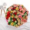 Colorful Rose Bouquet Wall Decor - Perfect for Any Occasion!Umbrella, Portable 3-Fold Umbrella for Men & Women,Christmas Gift ES303