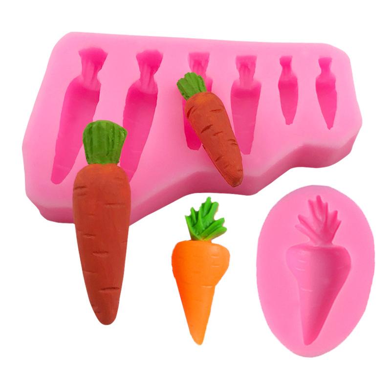 Easter Bunny Carrot Silicone Mold Chocolate Cupcake Baking Fondant Cakes Decorating Tool Themed Party Rabbit Cute Decorations