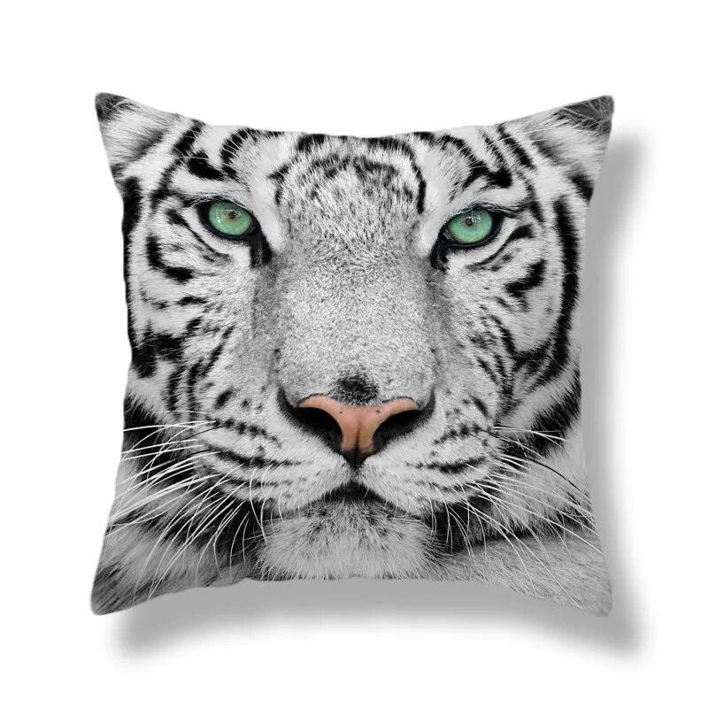 Heimdekoration Tierwelt Tiger Kissenbezug Bett Wohnzimmer Sofa Bürositz Auto Lendenkissen Bezug