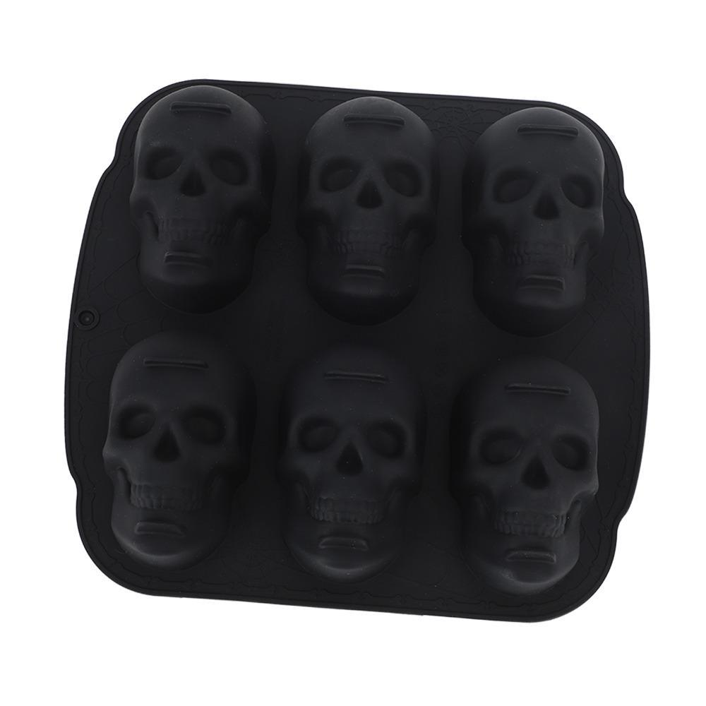 Elasticity Skeleton Head Cake Mold Food Grade Silicone Skull Baking Mold  Halloween
