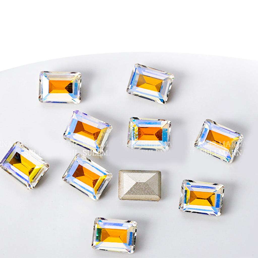 10Pcs Nail Crystals 3D Nail Art Rhinestones Pointed Back Charms Gems Stones for Nails Decorations Makeup Clothes Shoes