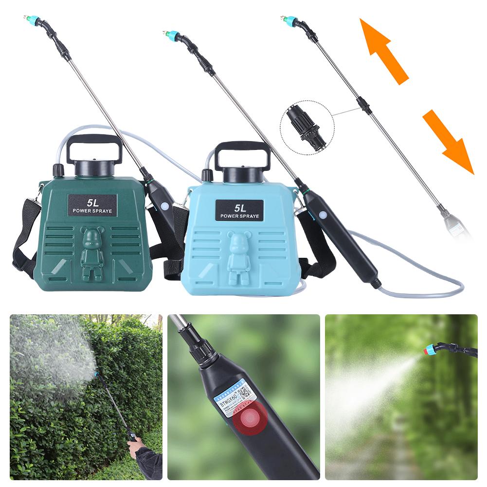 5L Elektrischer Gartensprüher mit Teleskopstange Elektrischer Pflanzen Sprüher Wiederaufladbarer Handheld Pflanzen Sprenger Garten Bewässerungswerkzeug