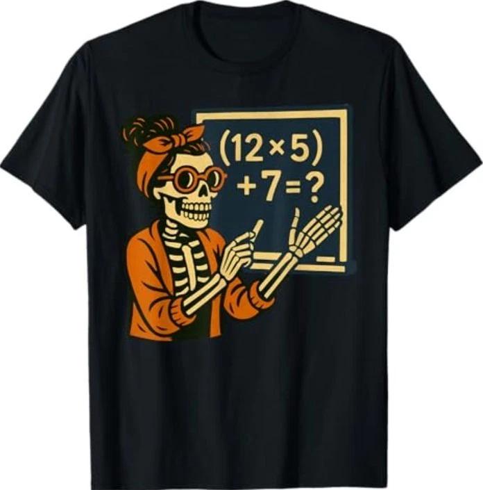 67 Teacher Halloween Skeleton Six Seven Meme Brainrot Math T-Shirt M