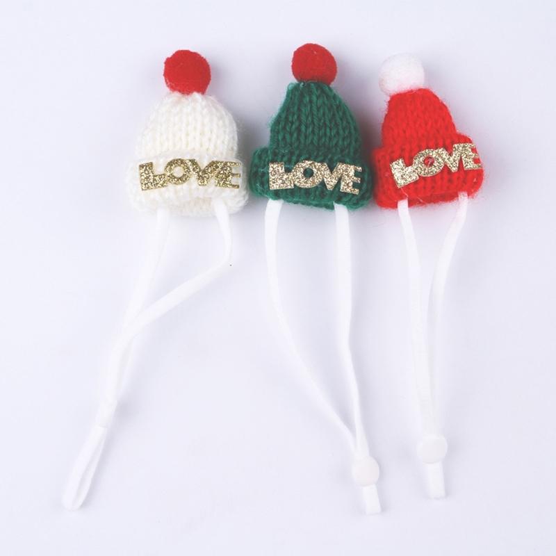 Crocheted Santa Headwear Hat for Christmas New Year Gift Handwoven Supplies Costume Santa Hat Props Headpiece