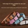Pet Collar Large Dog Chain Waterproof and Wear-resistant Dog Cat Collar PU Leather Medium and Small Dog Bell Collar