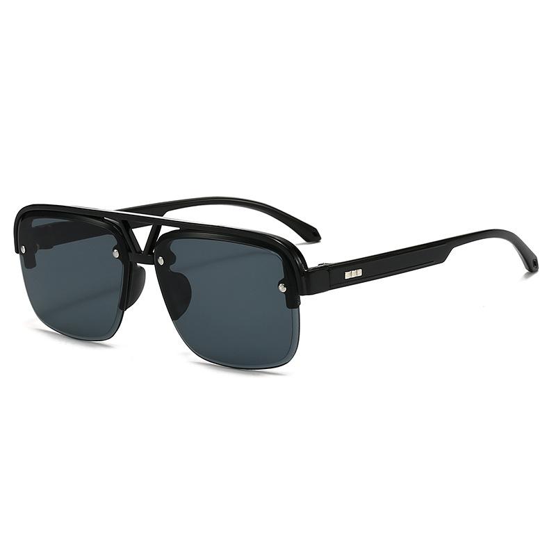 

Men Women Sunglasses Fashion Semi Rimless Rectangle Sun Glasses Trendy Outdoor Gradient Lenses Summer Beach Vacation Accessory As picture чорний