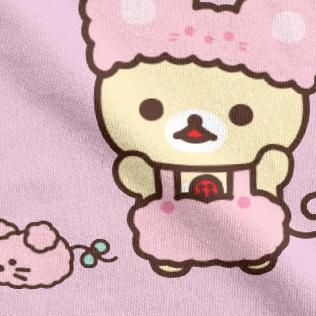 Novelty Rilakkuma Korilakkuma T-Shirts Unisex Wo Unisex Crewneck 100% Cotton T Shirt Short Sleeve Tee Shirt Plus Size Clothing