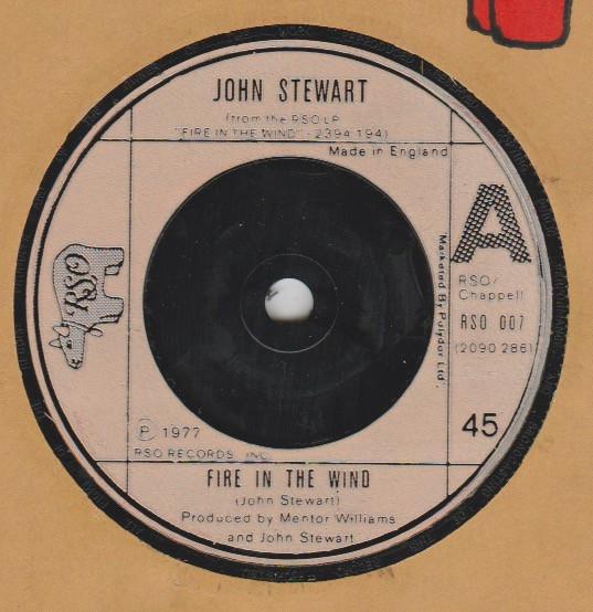 

7inch Record JOHN FISCHER - Fire In The Wind RSO007 RSO 1977 UK Folk Used