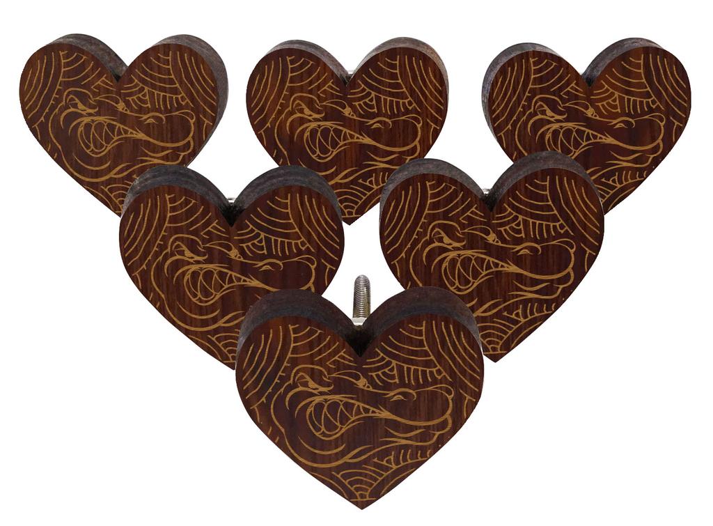 IBA Indianbeautifulart Brown Engraved Knobs 10 Pc Furniture Wooden Scallop Knobs Rustic Drawer