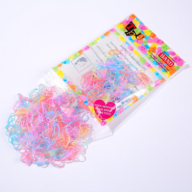Small Rubber Bands Female Hair Disposable Rubber Band Bag Color High Elastic Hair Ring Does Not Hurt Children'S Head Rope