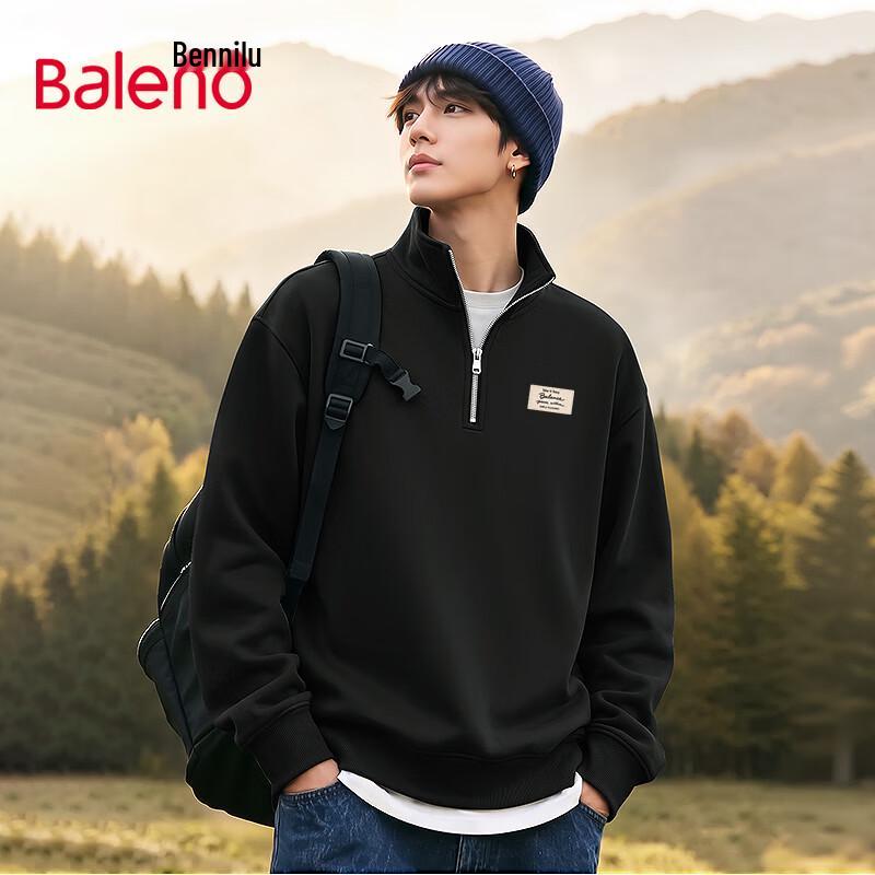 Baleno Men's Stand Collar Long Sleeve Pullover Sweatshirt