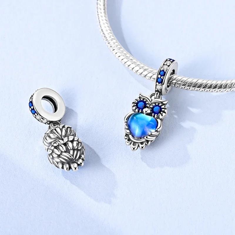 Elegant copper Fashion Purple Owl Charm Bead Charms Bead Charms Owl Safety Chain Compatible With Authentic Bracelets Do It Yourself Graduation Jewelle