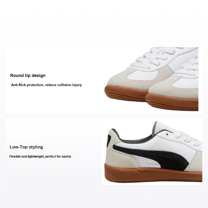 Puma Palermo Leather Big Kid White Black Gum Kids Sneakers Vapor-Grey 397275-01 38