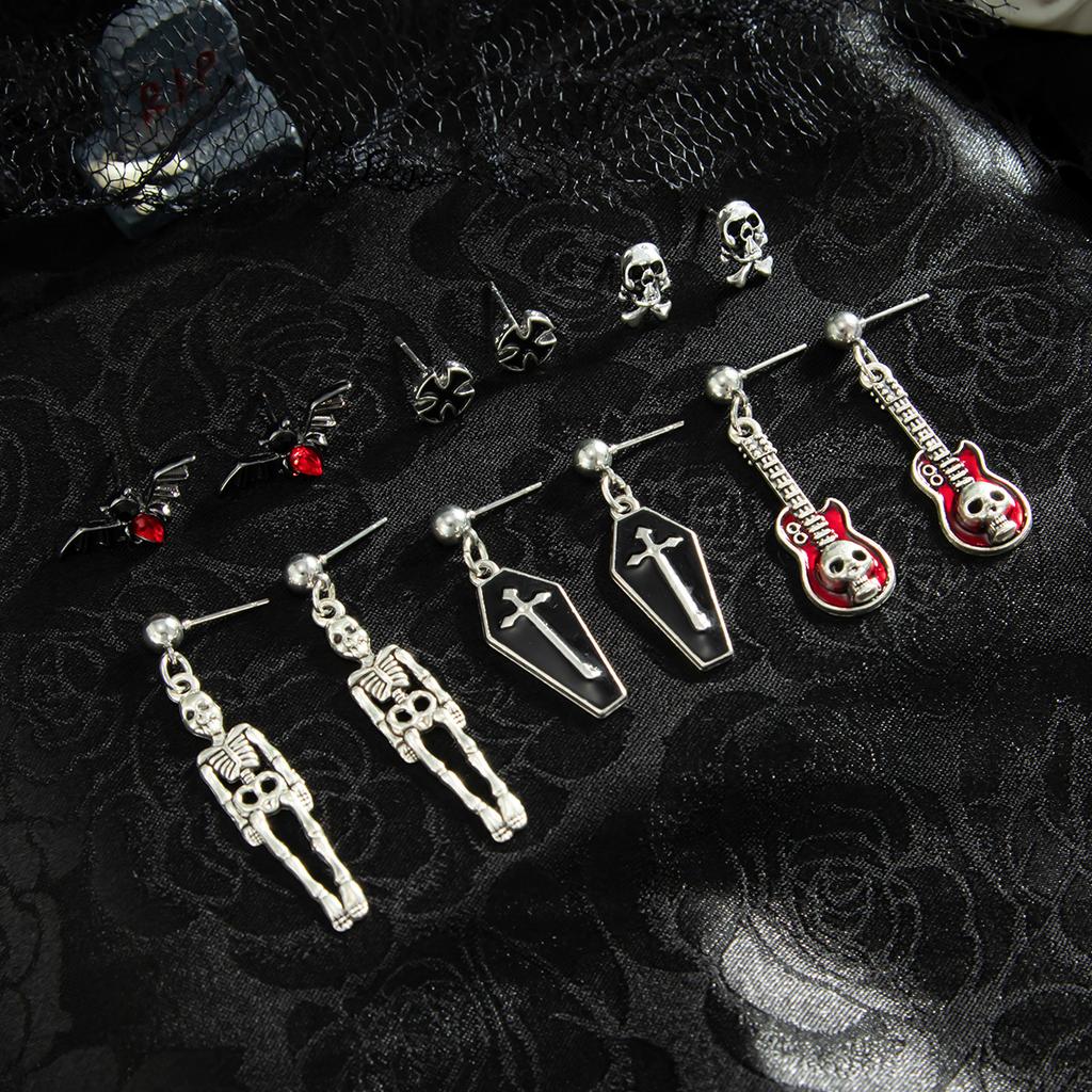 Set Cercei Halloween Desene Animate Amuzant Cap de Dovleac Fantomă Elemente Liliac Ciucure Set Bijuterii Urechi Înfricoșător Amuzant Trendy Accesorii Femei