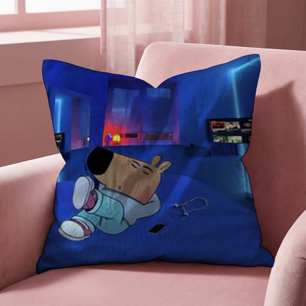 Cute chill guy Cushion Cover Multi-Scene Pillow Cover for Home & Car - Reversible, Soft & Durable for Daily Use