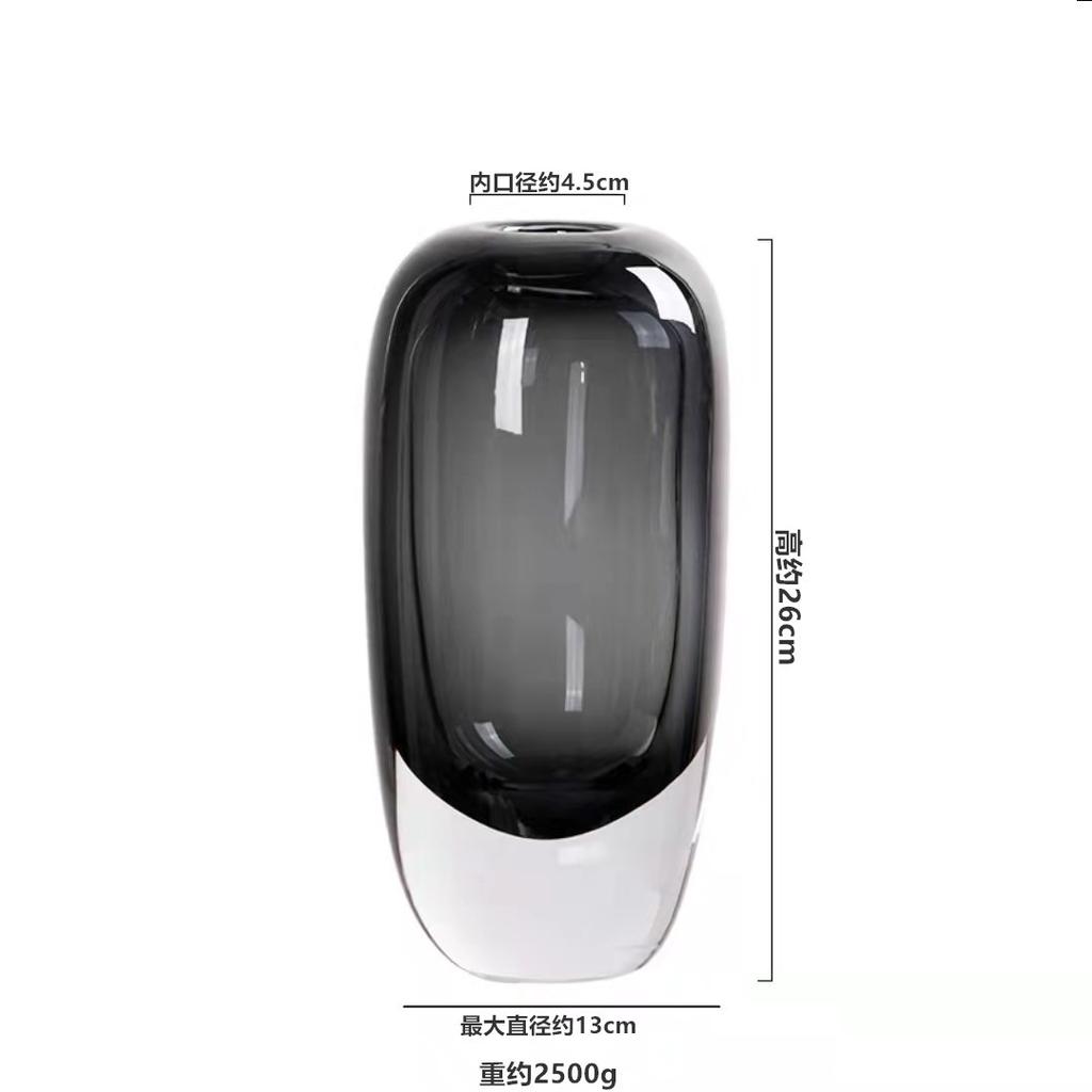 Gray/amber Crystal Vase Flower Pots Decorative Flowers Arrangement Desk Decoration Hydroponics Glass Vases Modern Home Decor